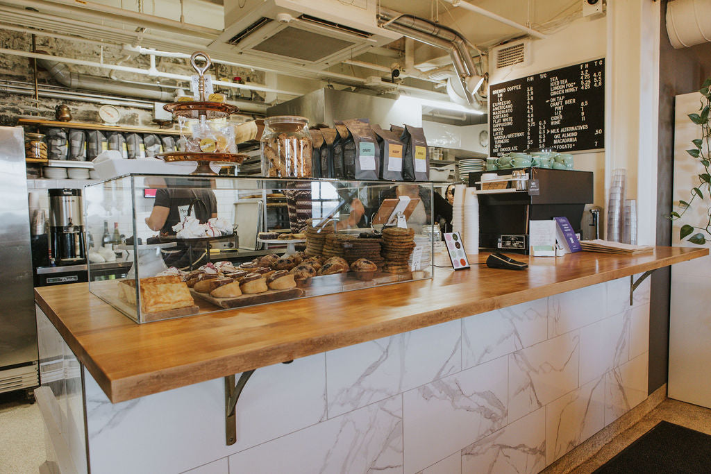 This is an image of the front counter at the King St location of Juniper Cafe in Kingston